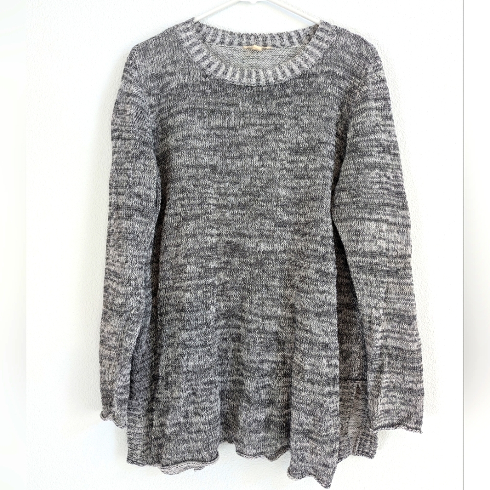 Eileen Fisher grey linen knit sweater